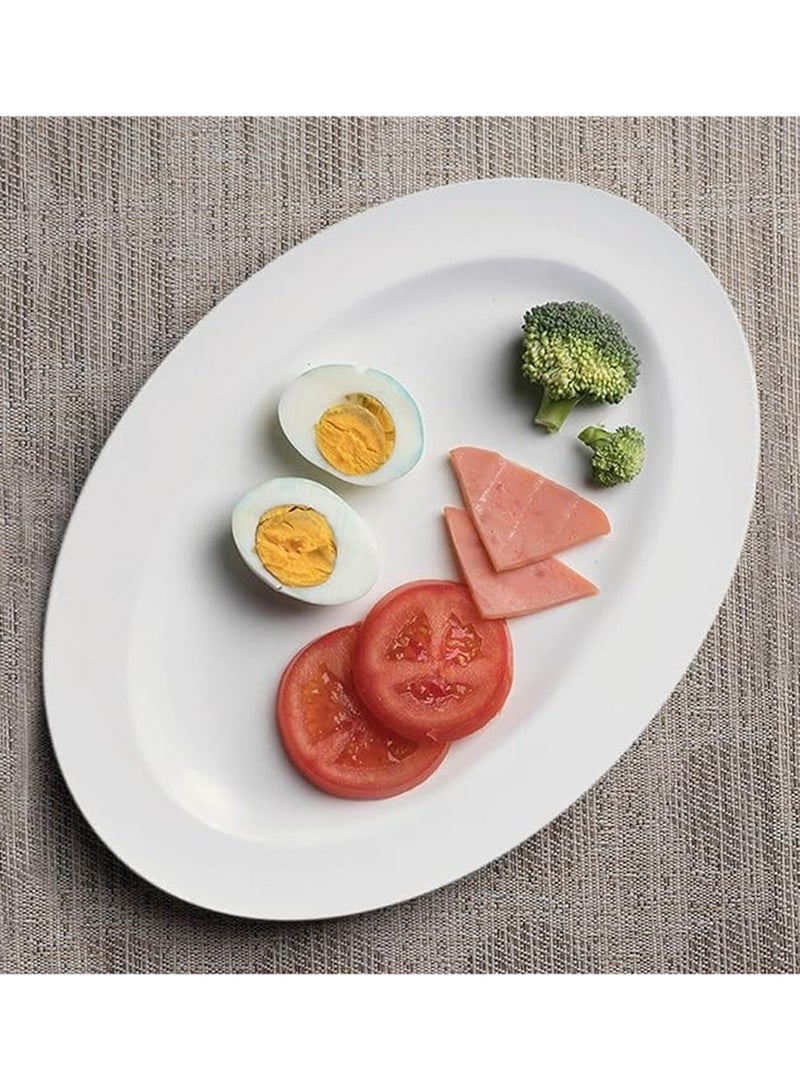 3 Piece Melamine Oval Serving Platter White Easy to Store Durable Shatterproof and Dishwasher Safe Multiple Sizes Break-resistant Melamine Oval Serving Plate - Image 5