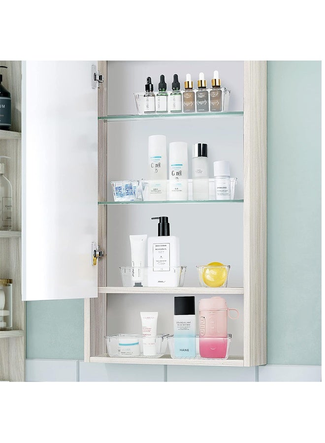 25 جهاز تنظيم جرارات بلاستيكية شفافة مجموعة، حمام متعدد الاستعمالات رباعي الأحجام وأواني تنظيم جرارات فانيتي، وصناديق تخزين للمكياسات، وغرفة النوم، وأدوات المطبخ والأدوات المكتبية - Image 2