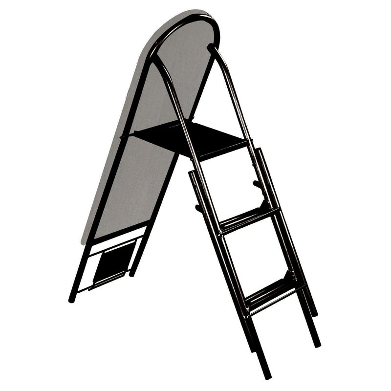 Spacecrafts 2 in 1 Foldable Ironing Board with Step Ladder Strong and Durable Ladder Cum Ironing Board Easy to Fold Black Grey Color - Image 3