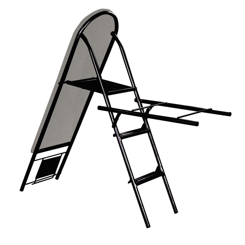 Spacecrafts 2 in 1 Foldable Ironing Board with Step Ladder Strong and Durable Ladder Cum Ironing Board Easy to Fold Black Grey Color - Image 2