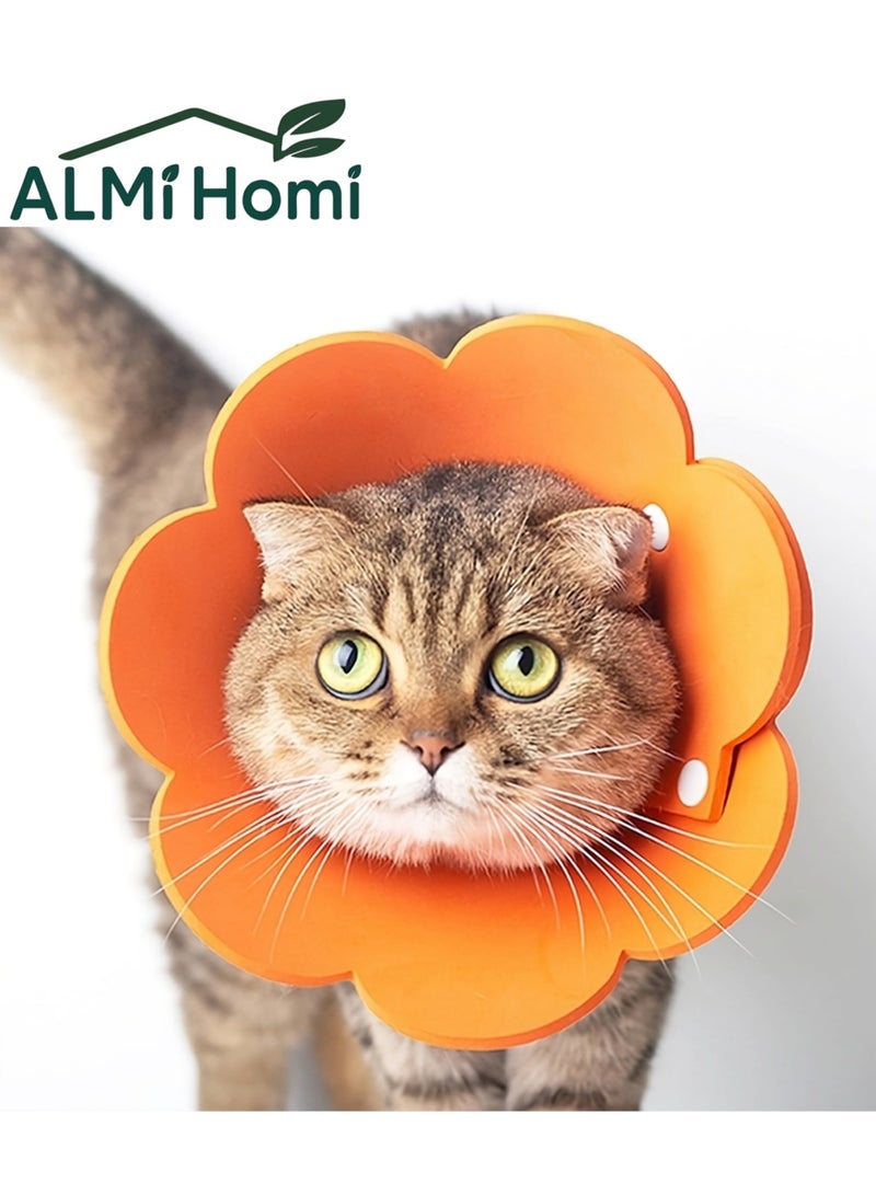 المي هومي طوق حماية القطط قابل للتعديل – طوق إليزابيث ناعم وخفيف للقطط بوزن 3–5 كجم – طوق تعافي للقطط بعد الجراحة والعناية والتنظيف والاستحمام – يمنع اللعق والعض والخدش – تصميم قابل للقص - Image 1
