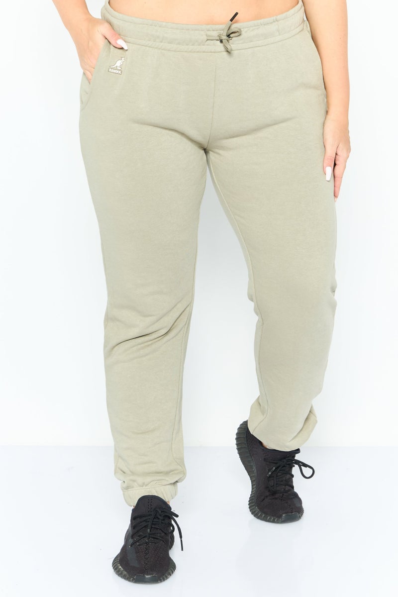 KANGOL Women Sportswear Fit Embroidered Outdoor Sweatpants, Sage Green - Image 1