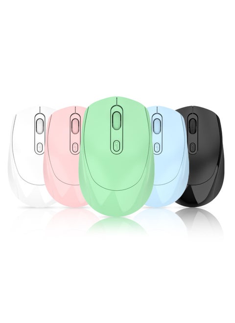 Spot Silent Wireless Mouse Rechargeable Dual-mode Bluetooth Mouse Gift Computer Office Macron Multi-color Optional-Color:Battery Model Dual-mode White (bring Your Own 2 Batteries)
