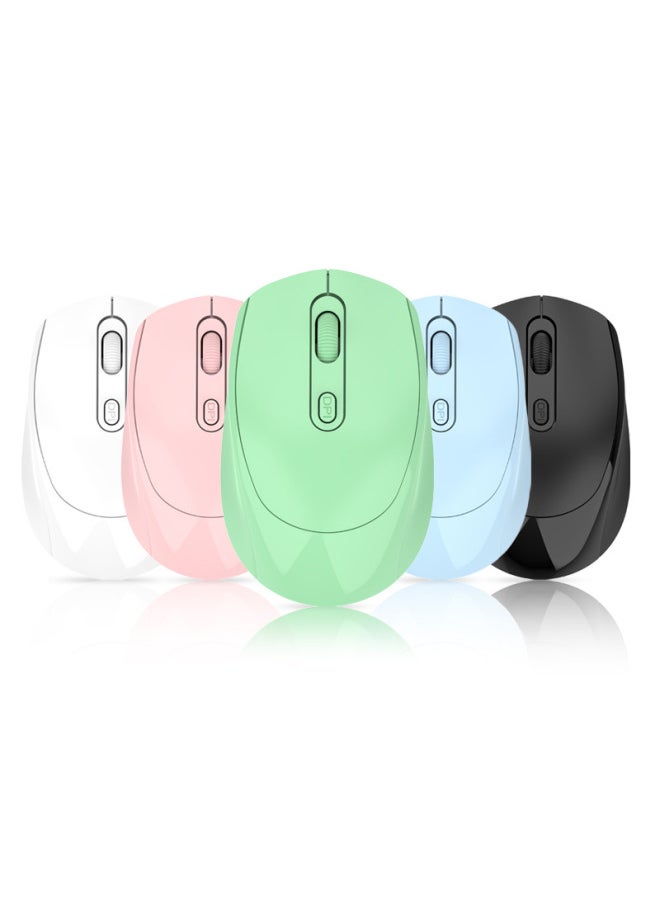 Generic - Spot Silent Wireless Mouse Rechargeable Dual-mode Bluetooth Mouse Gift Computer Office Macron Multi-color Optional-Color:Battery Model Dual-mode White (bring Your Own 2 Batteries) - Image 1