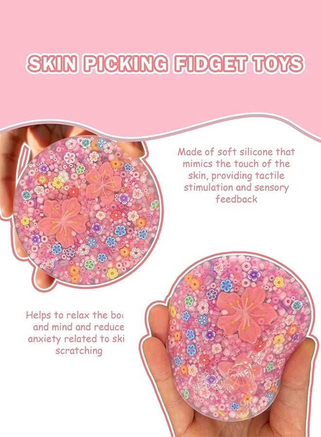 Organizer 2pcs Non-Sticky Skin Picking Fidget Toys, Silicone Picking Sensory Pick Fidget Pad, Skin Picking Pocket Pads to Pick Dig and Peel Great for Dermatillomania ADHD, and OCD - Image 2