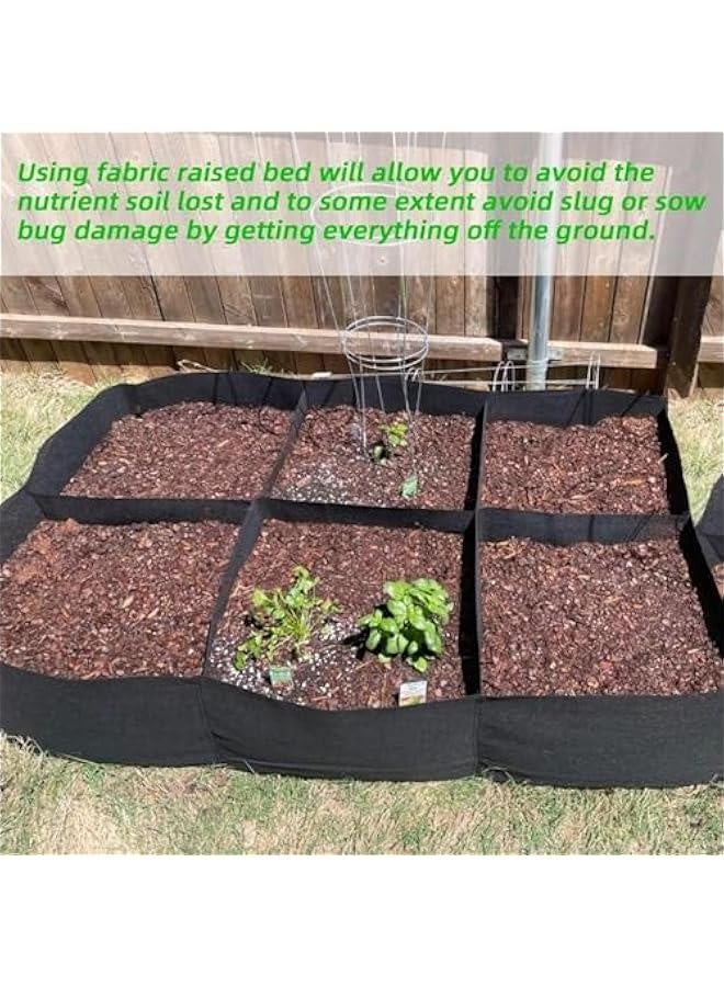 Bukela 6 Grids Fabric Raised Garden Bed, 120x60cm Plant Grow Bags, Planter Raised Beds for Growing Vegetables Potatoes Flowers,Rectangle Planting Container for Outdoor Gardening - Image 4