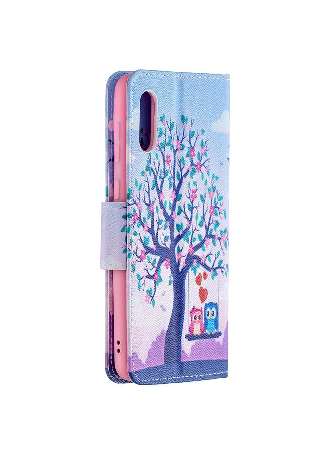 اس-توب جراب لهاتف Samsung Galaxy A02 / M02 بنمط رسم ملون، جراب جلدي قلاب أفقي مع حامل وفتحات للبطاقات ومحفظة - Image 3