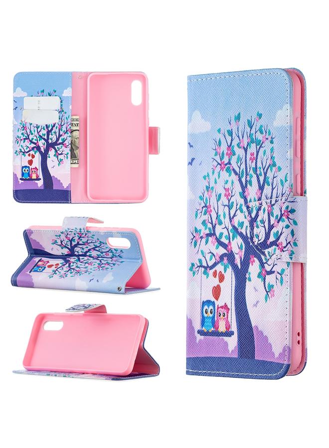 اس-توب جراب لهاتف Samsung Galaxy A02 / M02 بنمط رسم ملون، جراب جلدي قلاب أفقي مع حامل وفتحات للبطاقات ومحفظة - Image 1