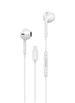 Totulife FAME Series Lightning In-ear Wired Earphones with Mic, Non Destructive Stereo Sound Quality, Comfortable Ear cavity- White  - Image 1