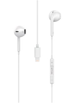 Totulife FAME Series Lightning In-ear Wired Earphones with Mic, Non Destructive Stereo Sound Quality, Comfortable Ear cavity- White  - Image 2