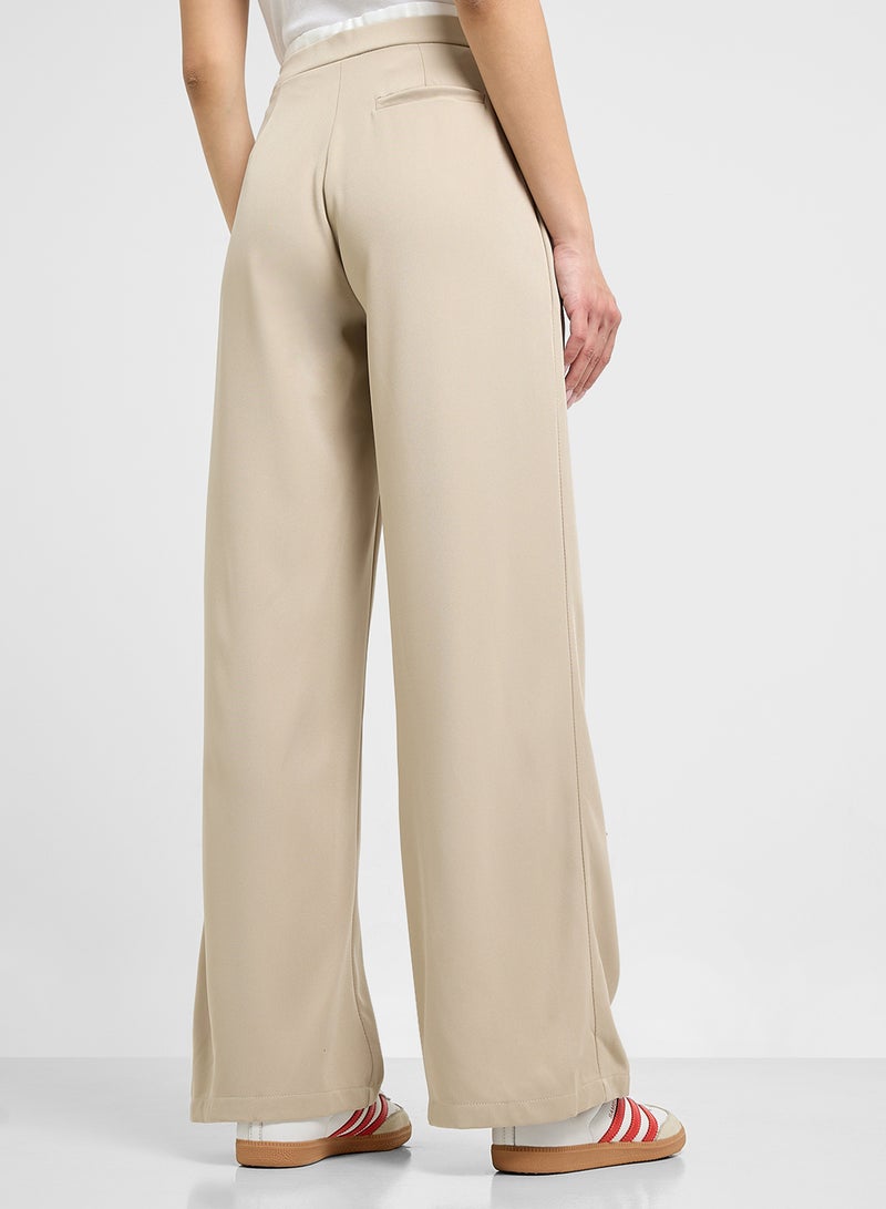Ginger Contrast Waist Panel Straight Fit Pants - Image 3