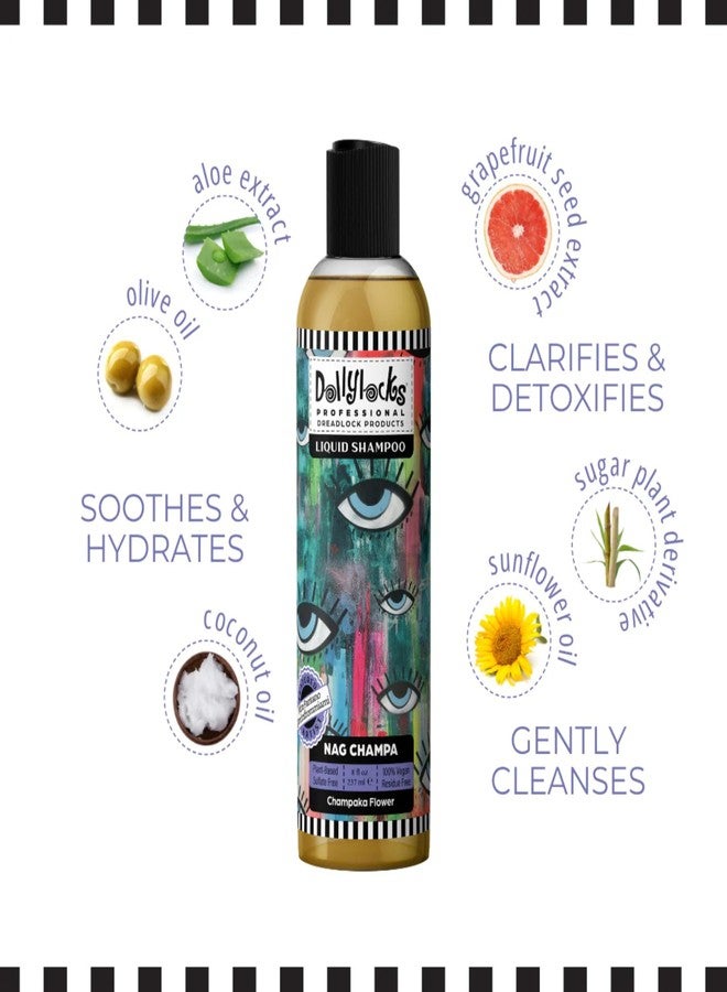 Dollylocks Clarifying Liquid Shampoo | Nag Champa | Paraben-free, Plant-Based, Vegan, Residue-Free Loc, Braid, Dreadlock Care | All hair types | 8oz - Image 4