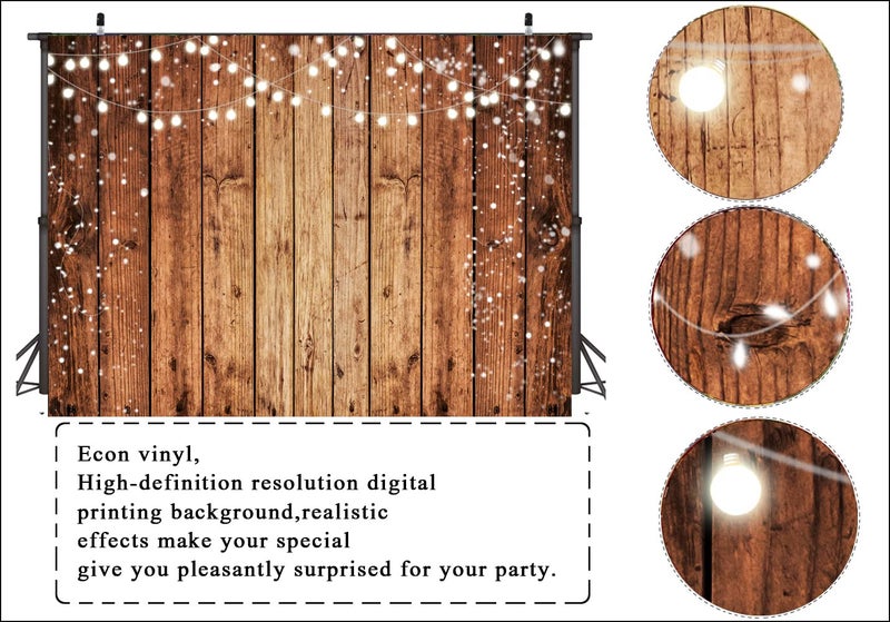 LTLYH 7x5ft Brown Wood Photography Backdrop Photographers Brown Photo Backdrop Retro Wood Wall Backdrop Baby Shower Birthday Party Banners Backdrop 216 - Image 3