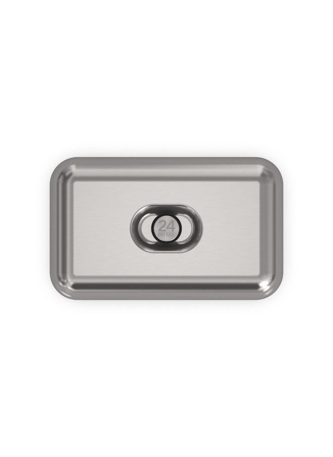 24Bottles - Microwave & Dishwasher Safe Lunch Box - Brushed Steel - Image 1