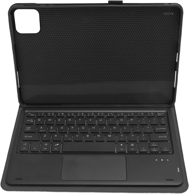 حقيبة لوحية مع لوحة مفاتيح لـ Pad 6 / لـ Pad 6 Pro 11 بوصة، حقيبة لوحية مع لوحة مفاتيح، غطاء حامل قابل للطي من الجلد PU، لوحة مفاتيح BT قابلة للإزالة، نحيفة وخفيفة الوزن (أسود) - Image 2