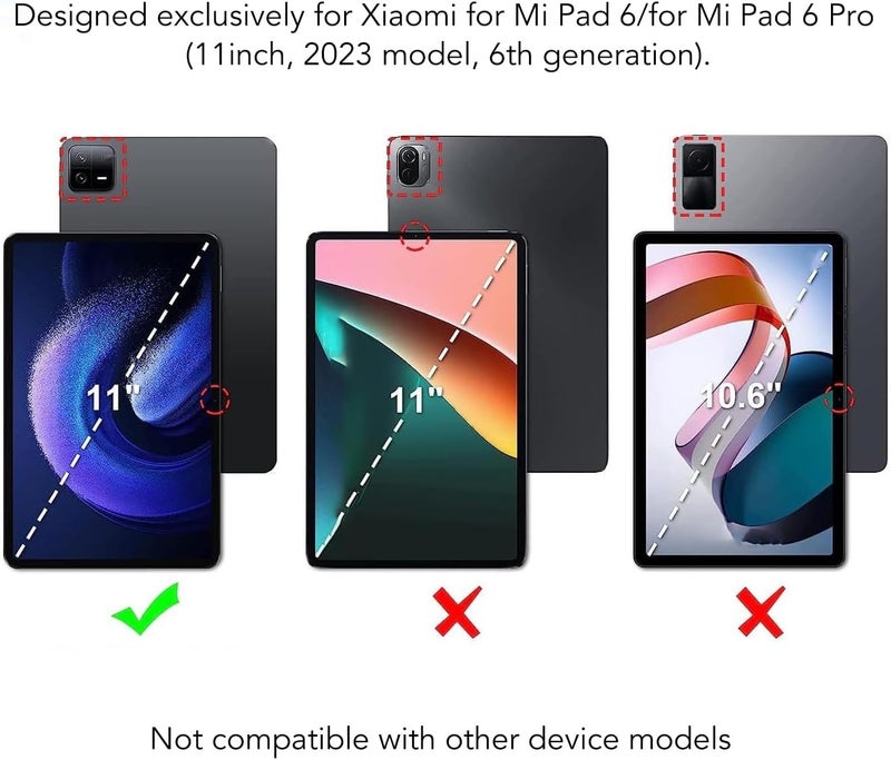 حقيبة لوحية مع لوحة مفاتيح لـ Pad 6 / لـ Pad 6 Pro 11 بوصة، حقيبة لوحية مع لوحة مفاتيح، غطاء حامل قابل للطي من الجلد PU، لوحة مفاتيح BT قابلة للإزالة، نحيفة وخفيفة الوزن (أسود) - Image 3