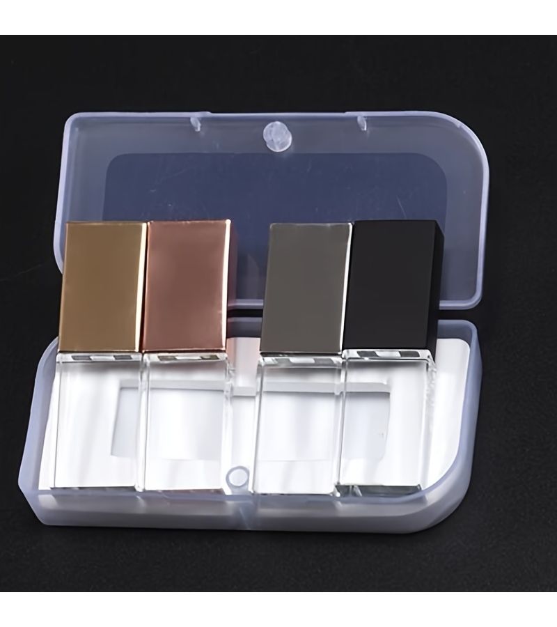 5pcs Silvery Red LED Crystal USB Flash Drive 4GB 3D Printing Custom Logo Wedding Gift Business Memory - Image 5