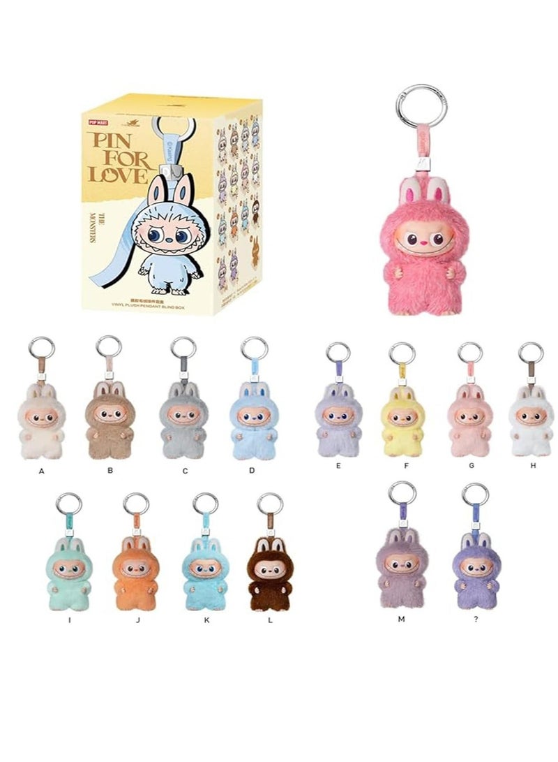POP MART Labubu THE MONSTERS Pin for Love Series-Vinyl Plush Pendant Blind Box (A-M) - PREORDER! 1pc - Style May Vary - Image 1