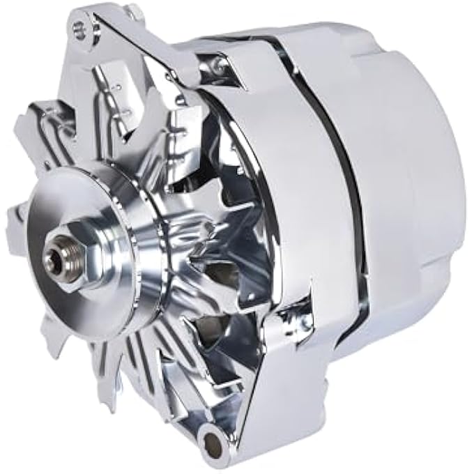 E-Shin 1 Wire Alternator Chromed Self-Exciting Compatible with GM 305 350 BBC SBC Replace ADR0335-C 40012395 7127-SE105C 7127SECN100A - Image 1