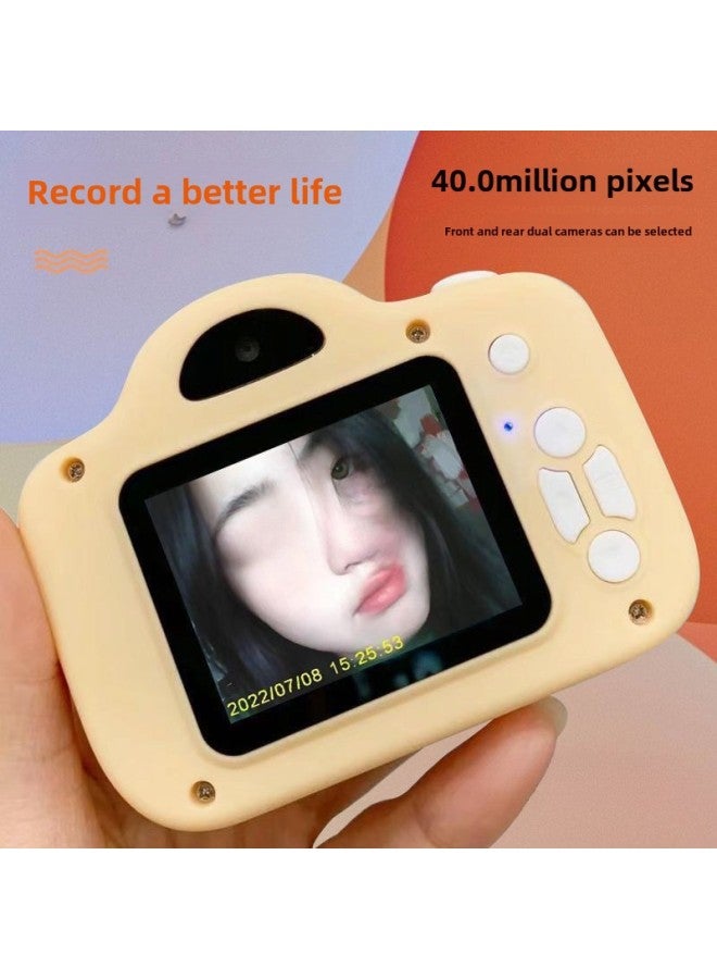 A  HD Dual Camera Digital Camera Can Take Photos And Pass Mobile Phone Student Party Gift Records-Body Color:Hd Dual Camera Khaki Yellow  - 8g Memory Card Can Store About 500 Photos - Image 3