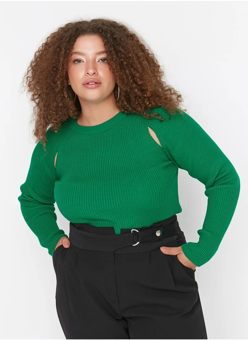 Trendyol Curve Cut Out Detail  Knitted Sweater