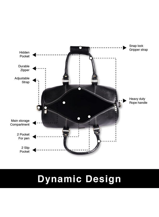  هاموندز فلاي كاتشر حقيبة دافل HAMMONDS FLYCATCHER للسفر (18 بوصة) - جلد طبيعي، مقاوم للماء - حقيبة مثالية للكابينة أثناء الطيران - حقيبة سفر نهاية الأسبوع للرجال والنساء للأمتعة (18 بوصة، أسود) - Image 5