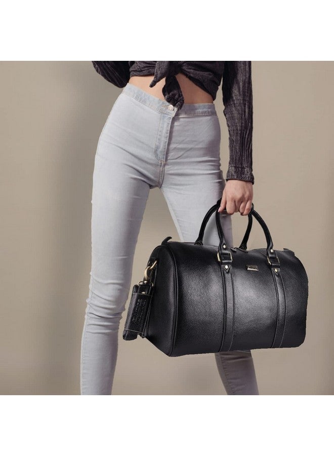  هاموندز فلاي كاتشر حقيبة دافل HAMMONDS FLYCATCHER للسفر (18 بوصة) - جلد طبيعي، مقاوم للماء - حقيبة مثالية للكابينة أثناء الطيران - حقيبة سفر نهاية الأسبوع للرجال والنساء للأمتعة (18 بوصة، أسود) - Image 3