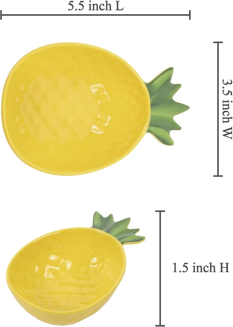 UPware Pineapple Shape Dessert Bowls Melamine Ice Cream Bowls Small Prep Bowls Durable and BPAFree for Dipping Sauce Ice Cream and Side Dishes Yellow 55 x 35 Inch Set of 4 - Image 3