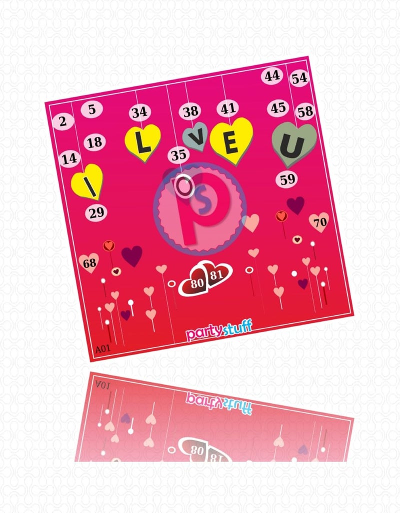 PartyStuff Tambola Housie - I Love You kukuba (18 Piece) - Image 2