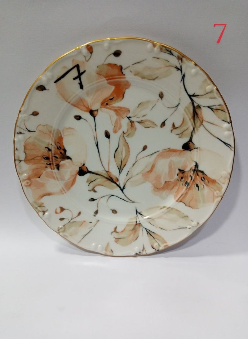 Turkish Porcelain Dinner Set – 43 Pieces : 6 large plates, 6 small plates, 6 deep large plates, 6 large soup bowls, 6 large coffee mugs, 3 serving plates in different sizes, 2-tier serving stand, 4-piece serving set, 2 fruit plates, 2 salt shakers, 1 large salad bowl.  - Image 4