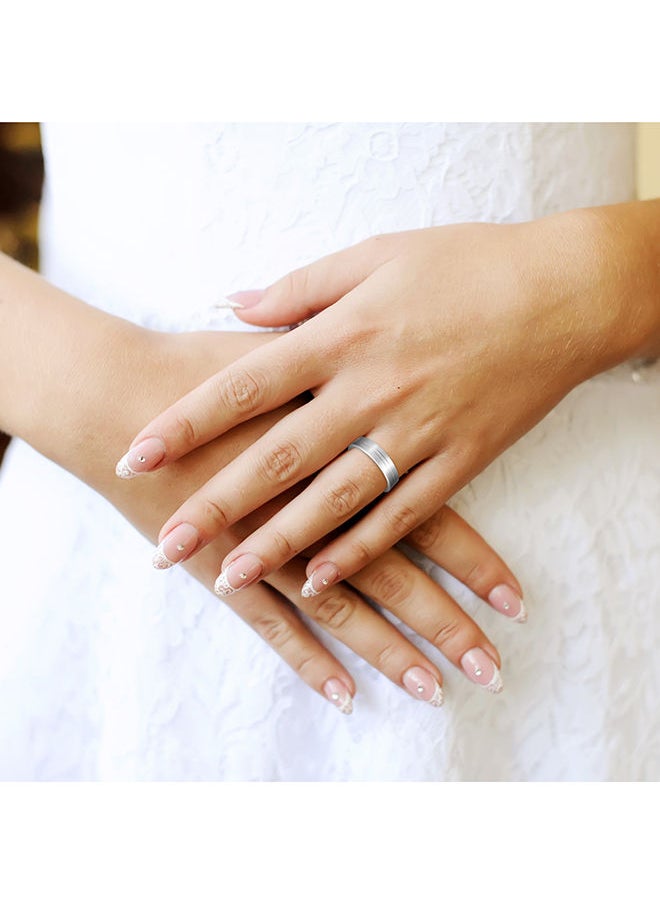 STARGEMS - Two Lines Carve Women Wedding Ring - Image 1