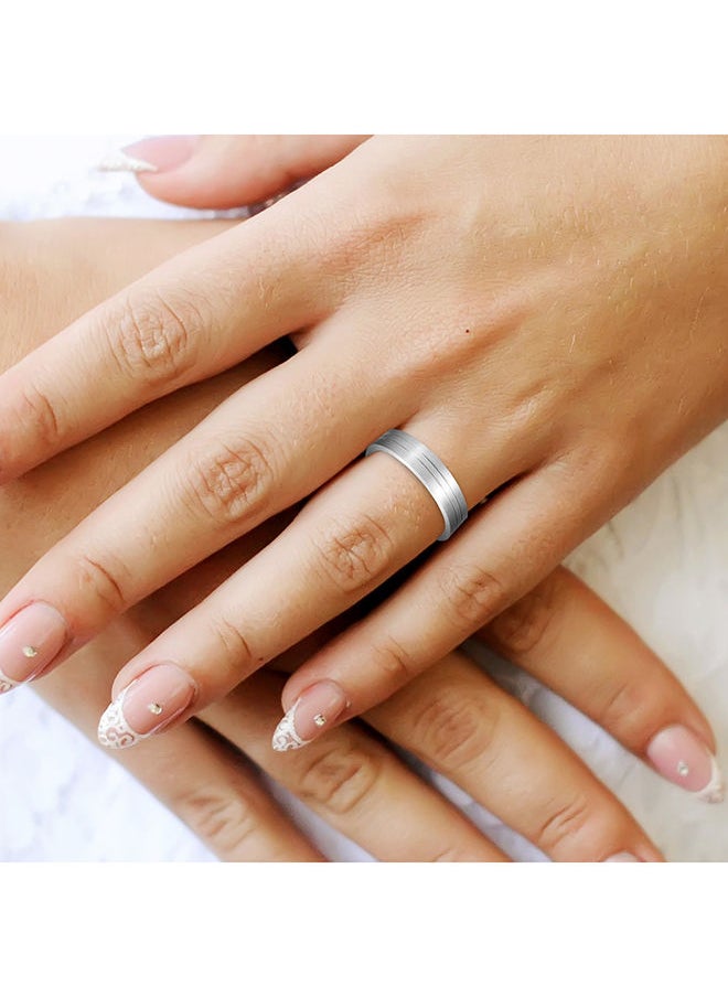 STARGEMS - Two Lines Carve Women Wedding Ring - Image 1