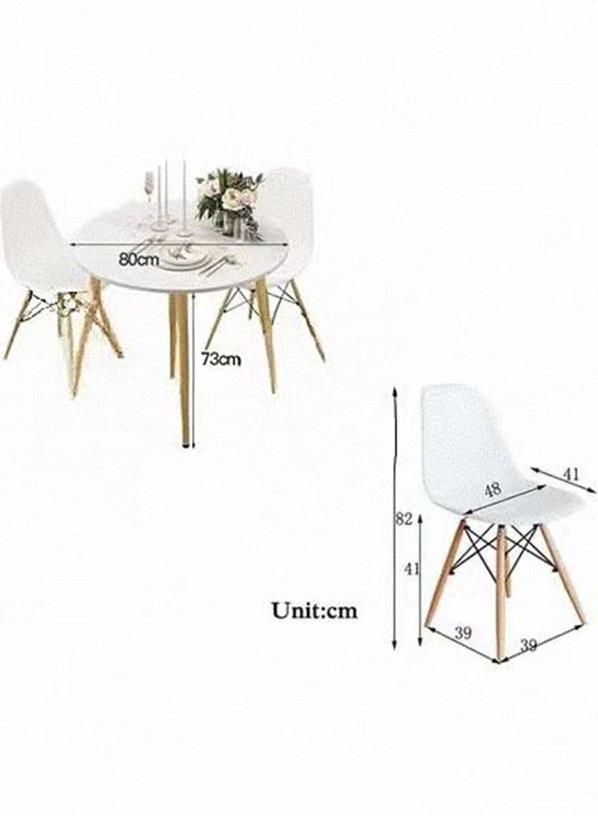 Dining Table Set，Kitchen Table with 2 Chairs，Metal and Wood Modern Square Dining Table Furniture Set - Image 2