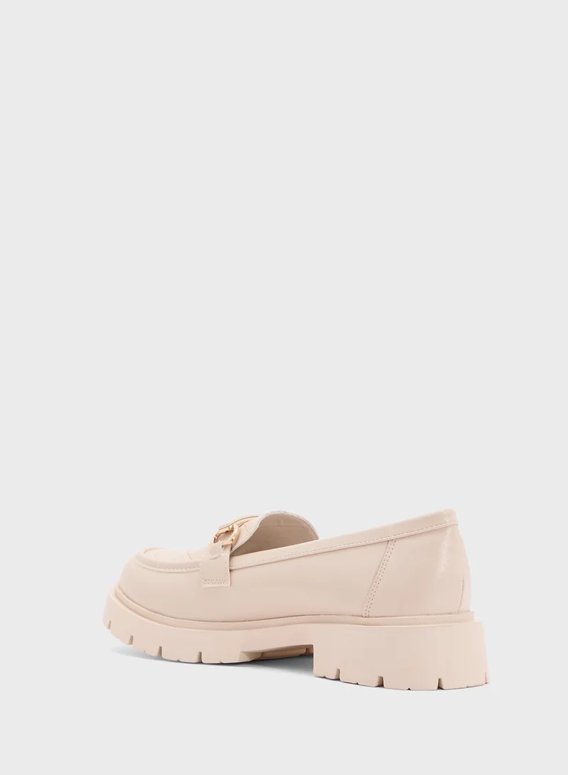 Ginger Chunky Metal Trim Detail Moccasin