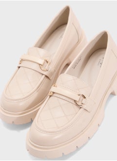 Ginger Chunky Metal Trim Detail Moccasin  - Image 4