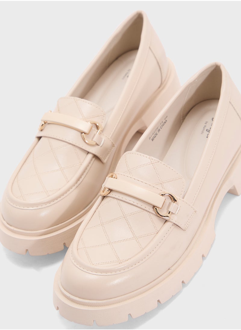 Ginger Chunky Metal Trim Detail Moccasin  - Image 4