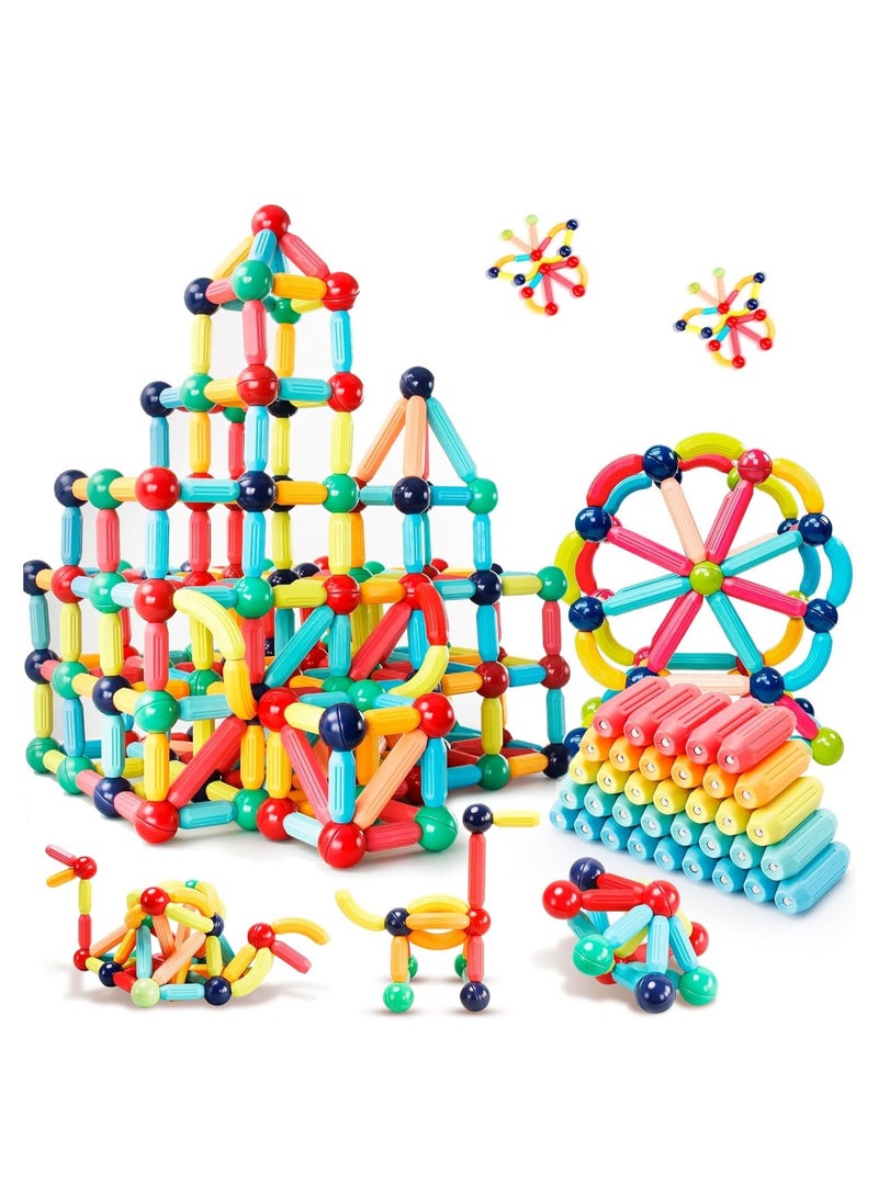 ممز بلانيت مجموعة  من 50 قطعه العاب وقضبان مغناطيسية للاطفال الصغار، مكعبات بناء مغناطيسية وعصي وكرات تعليمية قابلة للتكديس للاولاد والبنات والاطفال من سن 3 سنوات فما فوق، بلاستيك صحي للاطفال ، هديه للاطفال- العاب اطفال - Image 1