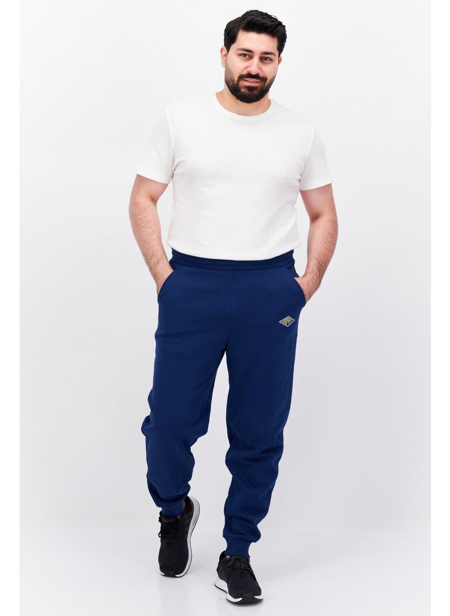 ESPRIT Men Regular Fit Brand Logo Sweatpants, Blue  - Image 2