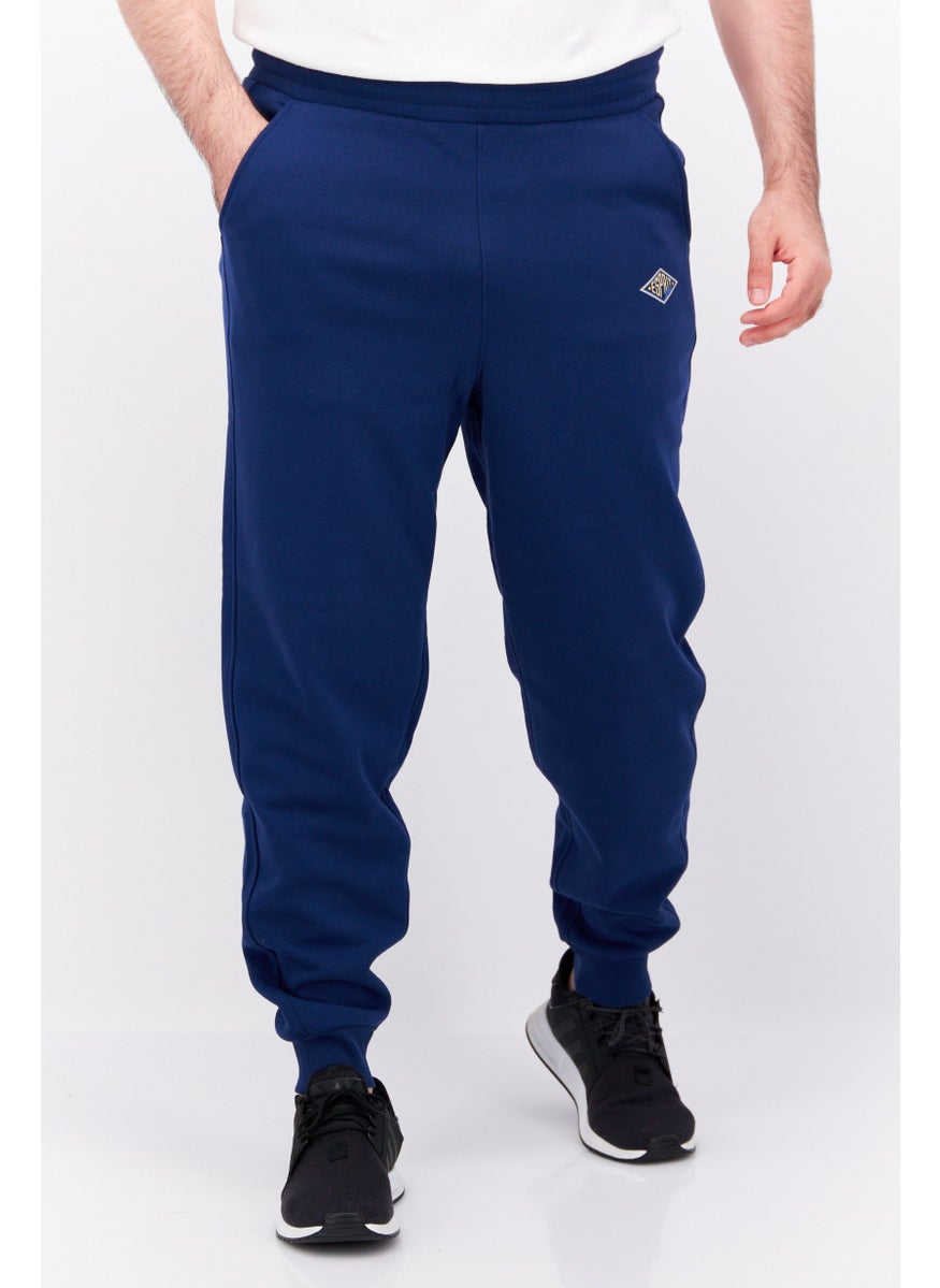 ESPRIT Men Regular Fit Brand Logo Sweatpants, Blue  - Image 1