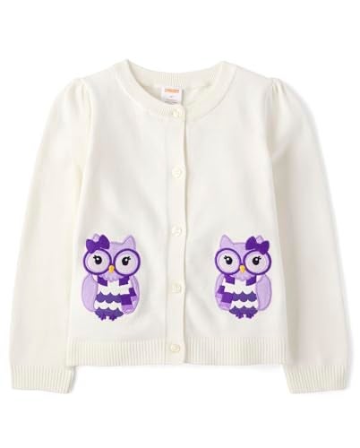 Gymboree,and Toddler Long Sleeve Cardigan Button Up Sweater,Owls,4T - Image 1