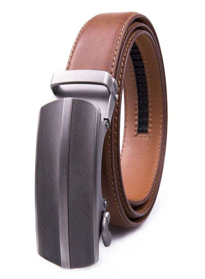 Landmark Men's Belt Genuine Leather Dress Belts Ratchet Automatic Buckle Size Customized (36/38, Cognac) - Image 1