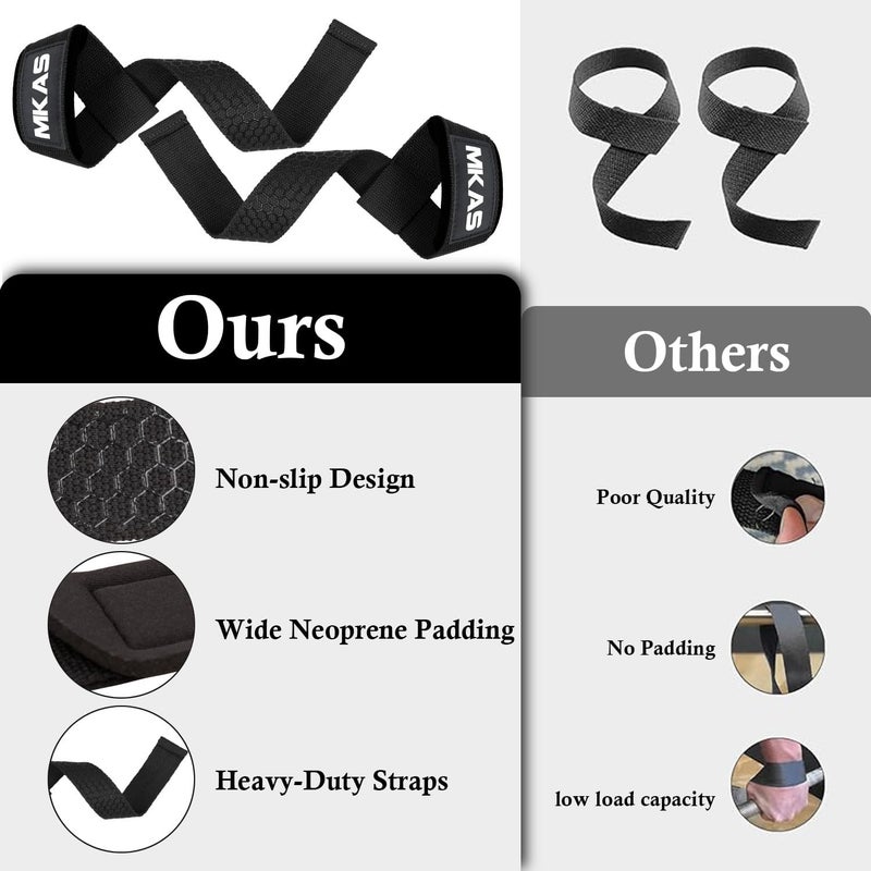 Goodern Lifting Wrist Straps,Lifting Straps for Weight Lifting,Bodybuilding, Powerlifting and Deadlifting,23'' Lifting Straps With Soft Padded Neoprene Cotton,Training Hand Bar Straps for Men & Women - Image 4