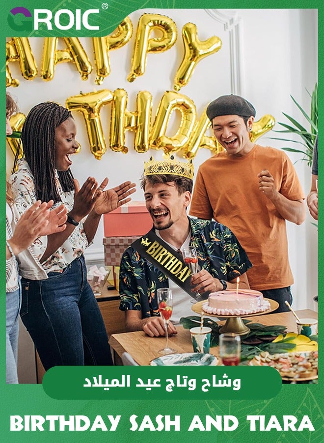 GROIC Birthday Crown and Birthday King Sash, Birthday Crown, Tiara Birthday for Men, Prince Crown Birthday Party Decorations, Birthday King Headband Birthday Accessories for Boys Men - Image 5