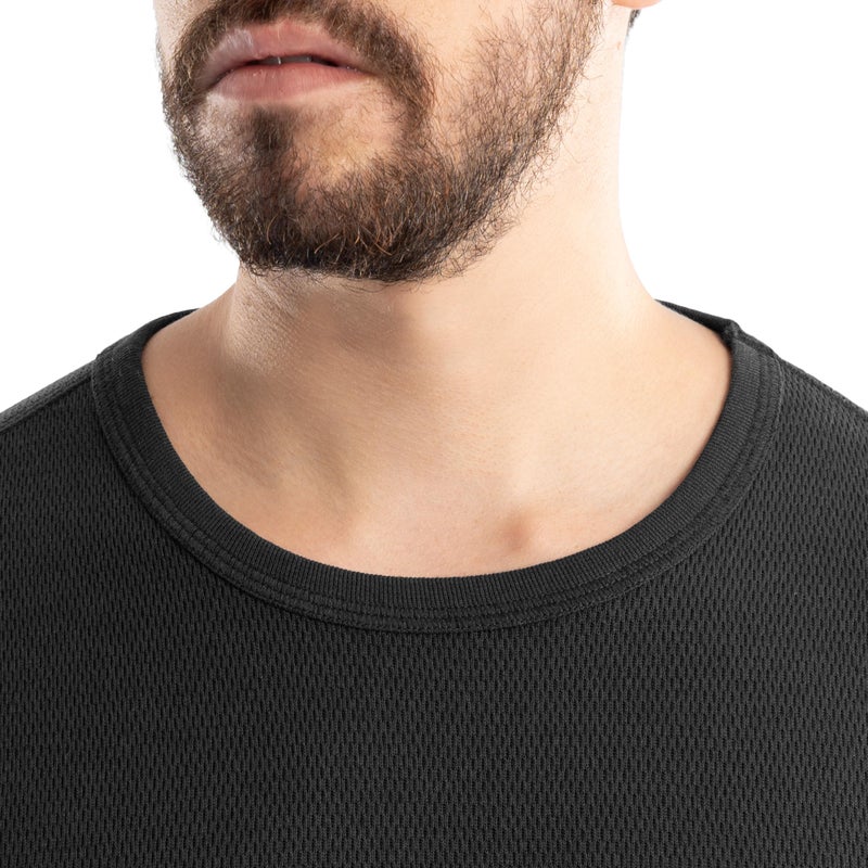 Realtree Men's Heavyweight Cotton Polyester Long Sleeve Thermal Underwear Top, Black, Large - Image 2