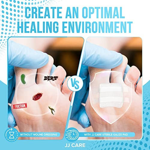 JJ CARE Sterile Gauze Pads 2 x 2 Pack of 100 12Ply Cotton IndividuallyWrapped Sterile Gauze Sponges 100 Woven NonStick for First Aid Kit Wound Care - Image 5