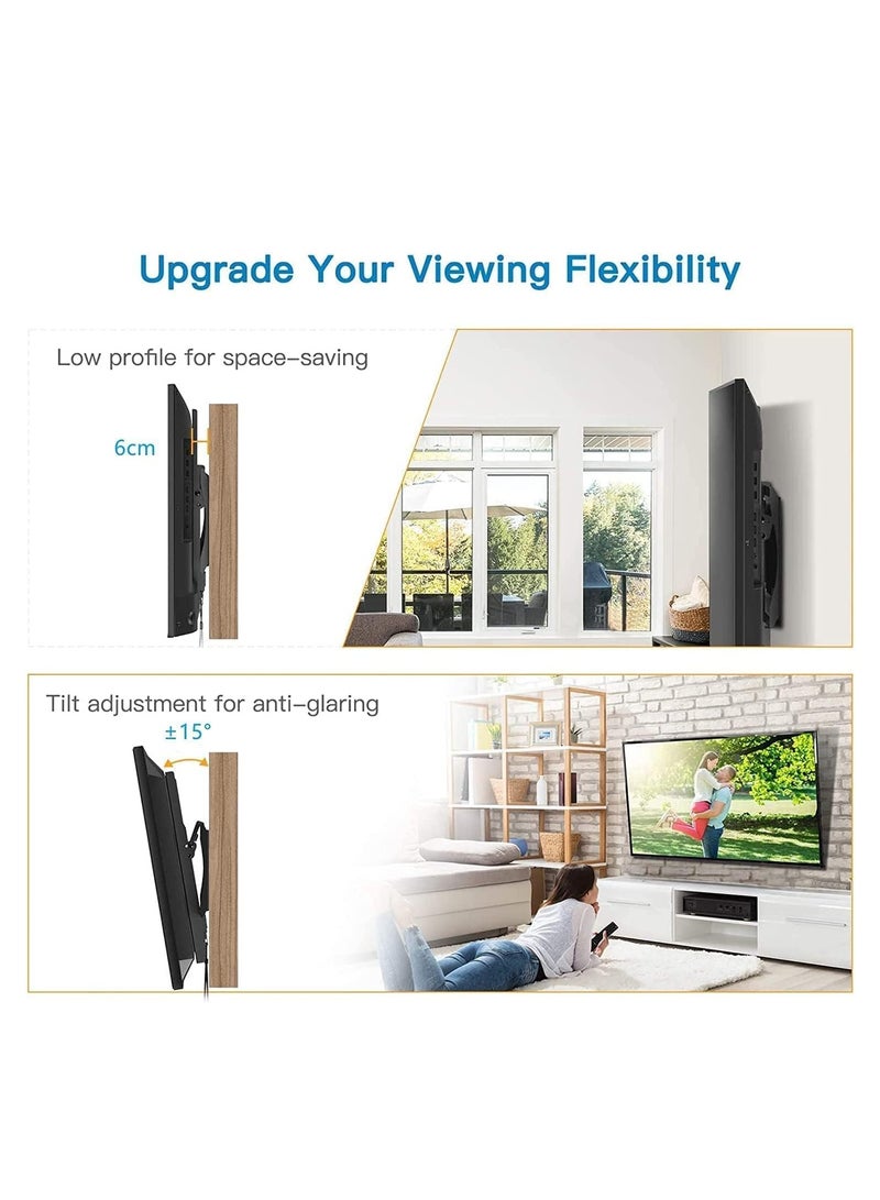 26" TO 75" Fixed TV Wall Mount Bracket, Universal Tilt TV Wall Mount Adjustable TV Stand for LED LCD OLED Plasma TV with Super Strong 50kg Weight Capacity VESA up to 700 x 400(HEAVY DUTY). - Image 3