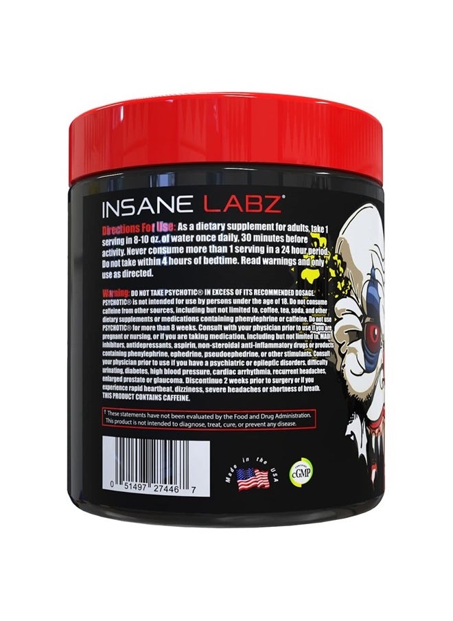Insane labz Psychotic, High Stimulant Pre Workout Powder, Extreme Lasting Energy, Focus and Endurance with Beta Alanine, Creatine Monohydrate, DMAE, 60 Srvgs  - Image 3