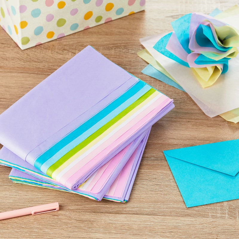 Hallmark Bulk Tissue Paper (Pastel Rainbow  8 Colors) 120 Sheets for Easter  Spring Gift Wrap  Crafts  DIY Paper Flowers  Tassel Garland and More - Image 2
