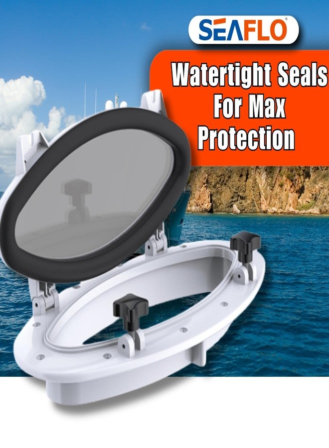 Seaflo Boat Oval Shape Porthole Window With White ABS Plastic Trim Port Hole - Image 3