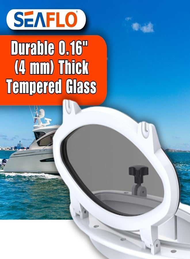 Seaflo Boat Oval Shape Porthole Window With White ABS Plastic Trim Port Hole - Image 4